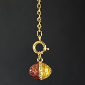 Joan Rivers Designer Faberge Egg Enamel Charm Gold-Tone Pendant Chain Extender